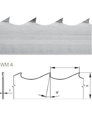 Ленточная пила для распиловки очень твердых пород массивной древесины на ленточных пилорамах 40-WM4 Pilana